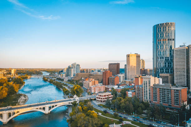 istock East Downtown Calgary Summer Sunset Aerial 1206333304