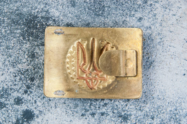 istock Ukrainian old brass belt buckle 1206333940