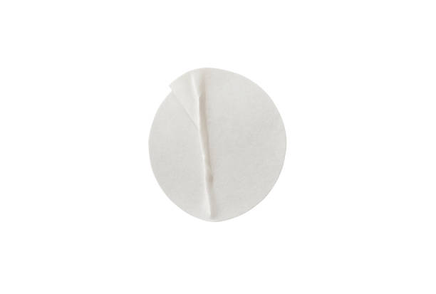 istock Blank white round paper sticker label isolated on white background with clipping path 1206334471