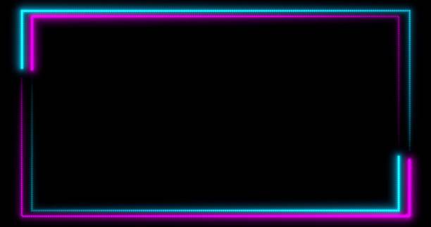 istock Neon background with LED frame screens. Fluorescent abstract blue, purple color. . 3D illustration 1206335963