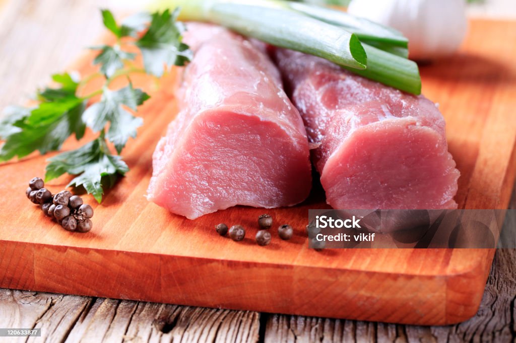 Filete de Lombo de porco Cru - Royalty-free Carne Foto de stock