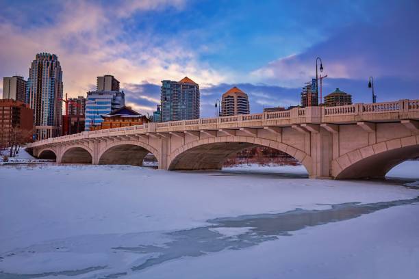 istock Colorful Sky Over The Calgary Wintry River 1206342315