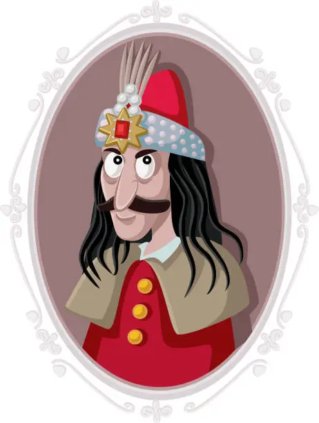 Vector illustration of Vlad III Dracula Tepes Vector Caricature