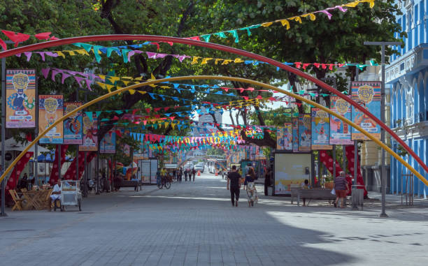 Recife, Pernambuco, Brazil - February 12, 2020:The city of Recife has one of the best street carnivals in Brazil.