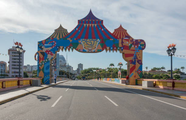 Recife, Pernambuco, Brazil - February 12, 2020:Children, circus and popular culture is the theme of the 2020 carnival decoration in the city of Recife.