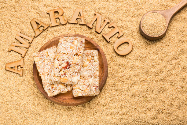 istock Amaranth seeds and bars - Amaranthus. Folic acid 1206353197