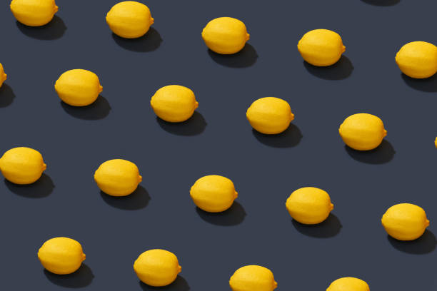 istock Flat lay composition with fresh ripe lemons on color background 1206353367
