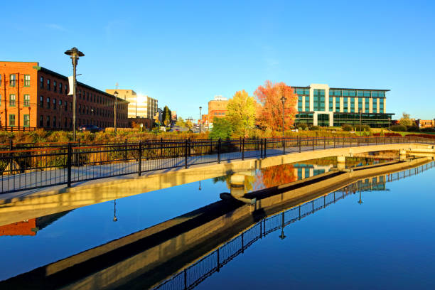 istock Downtown Sherbrooke along the Magog River 1206356561