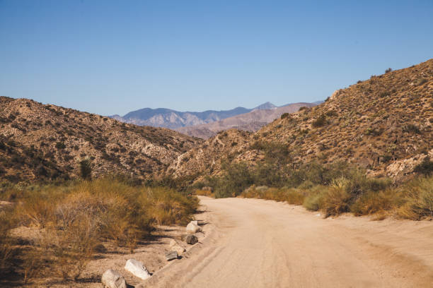 Road in Yucca Valley stock photo