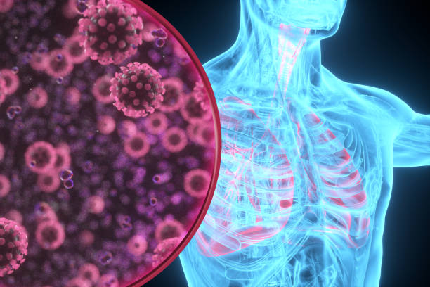 иллюстрация рентгенового вируса пневмонии - vitamin pill capsule equipment data стоковые фото и изображения