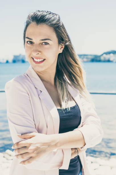 istock Positive office employee relaxing by river 1206362933