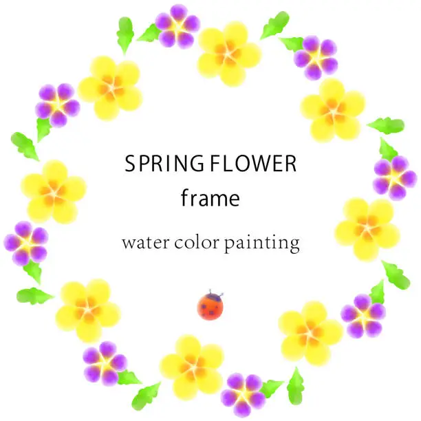 Vector illustration of spring botanical frame