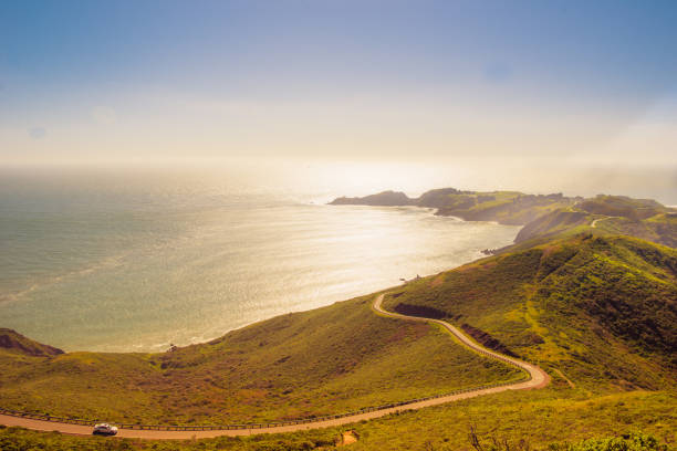 American tradicional landscape and Ocean Pacific