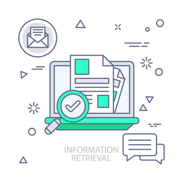 information retrieval vektor illustration flaches designkonzept. eps 10 datei - retrieval stock-grafiken, -clipart, -cartoons und -symbole