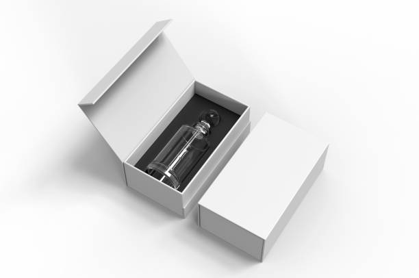 istock Whiskey decanter bottle Gift Box for branding and mock up. 3d render illustration. 1206372208