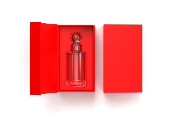 istock Whiskey decanter bottle Gift Box for branding and mock up. 3d render illustration. 1206372211