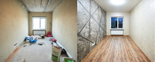 istock Room in apartment before and after renovation works 1206374285