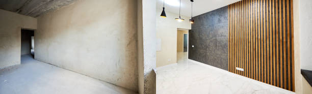 istock Room in apartment before and after renovation works 1206374337