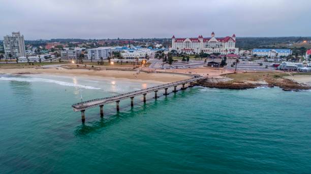 Shark Rock Pier in Port Elizabeth, South Africa, from the air.