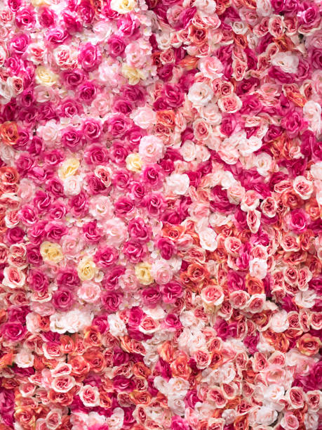 istock Walls with artificial flowers 1206380462
