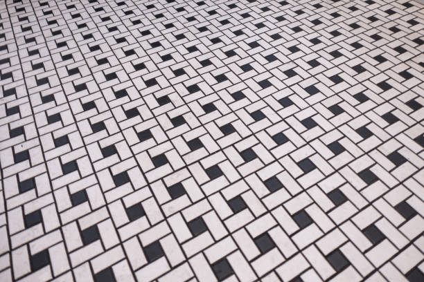 istock black and white classic rectangle and square floor tile in perspective angle 1206382844