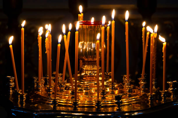 istock Candles in the church 1206383698