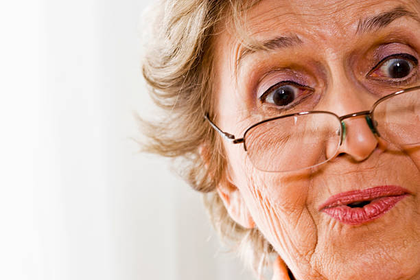 istock Elderly woman wearing eyeglasses 120638506