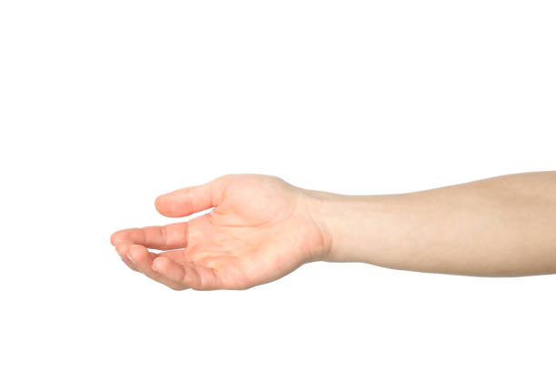 istock Male hand isolated on white background. Gestures 1206393646