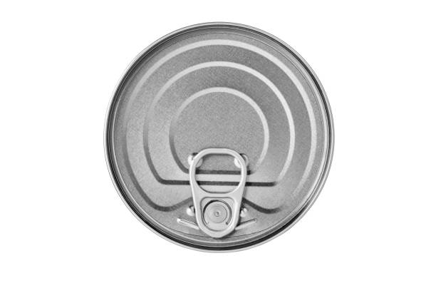 istock Top view of a can with key isolated 1206393904