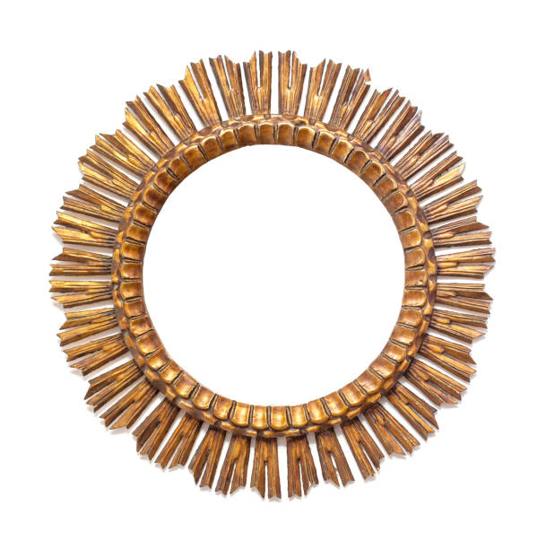 istock gold frame in the shape of a round sun 1206393909