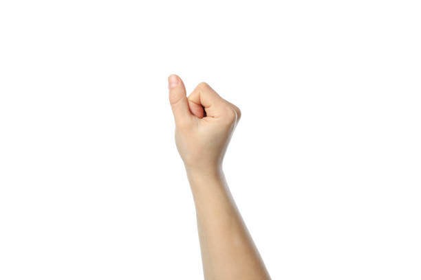istock Female hand isolated on white background. Gestures 1206395530