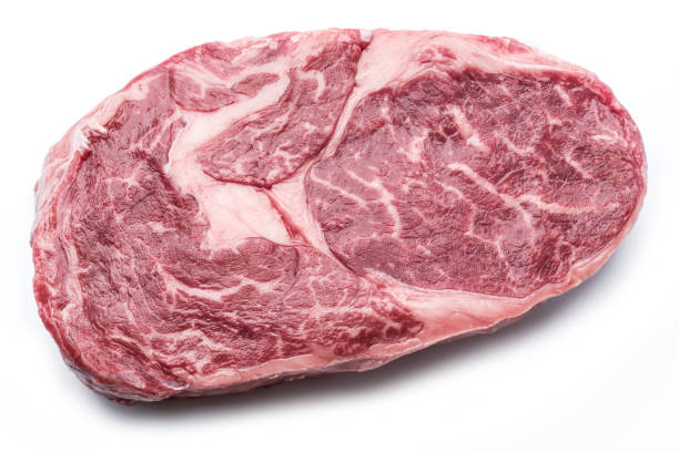 istock Raw Rib Eye steak or beef steak isolated on white background. 1206396619