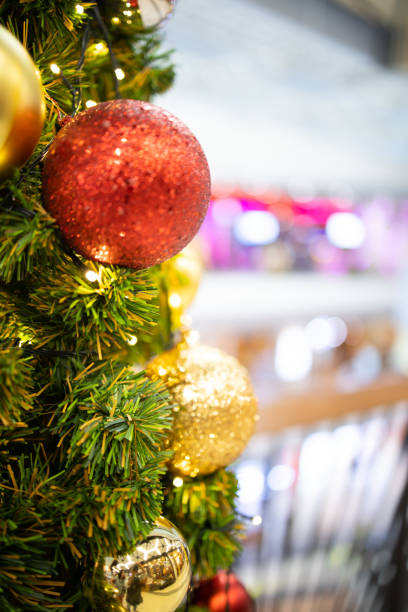 istock Closeup of christmas tree decorated 1206403136