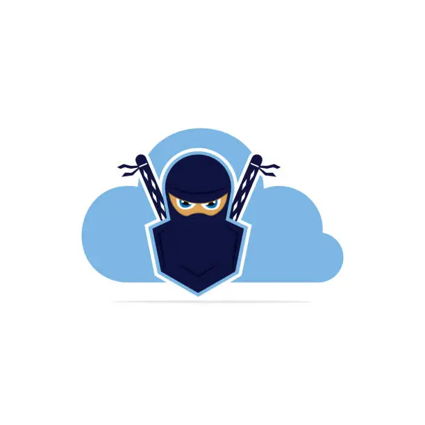 Vector illustration of Ninja vector logo design template.