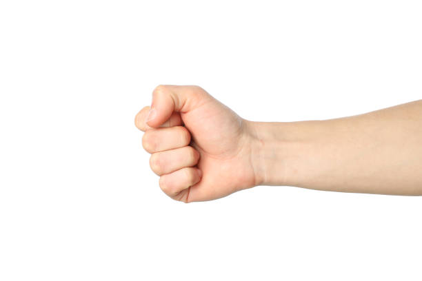 istock Male fist isolated on white background. Gestures 1206410168