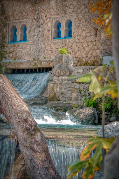 Waterfalls of Ras El Maa, a beautiful place in the tourist city of Chefchaouen, Morocco