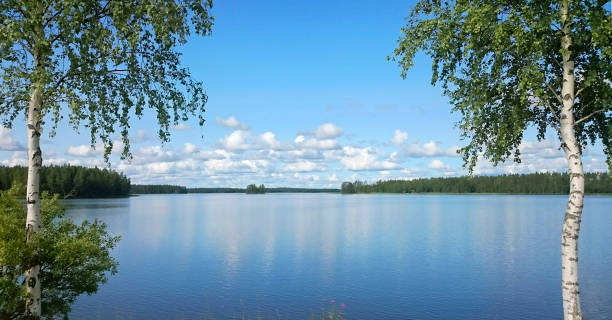 Summer day at Lake Saimaa, Finland stock photo