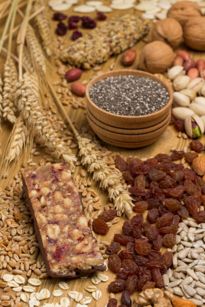 istock Balanced protein granola bar. Nuts, seeds, cereals 1206413638