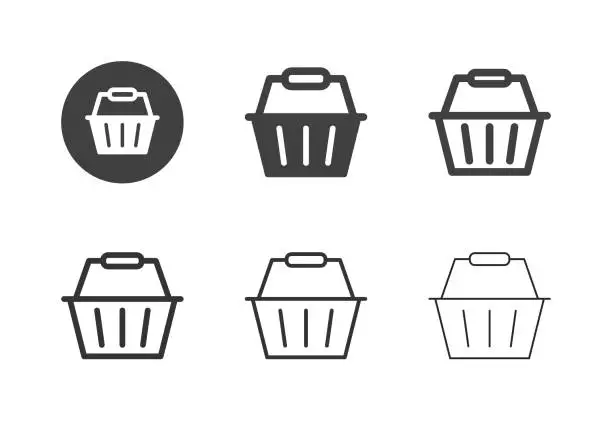 Vector illustration of Shopping Basket Icons - Multi Series