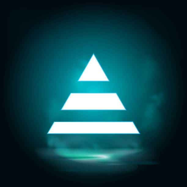 istock Career, finance, pyramid vector icon. Lighting blue smoke neon icon. 1206416468