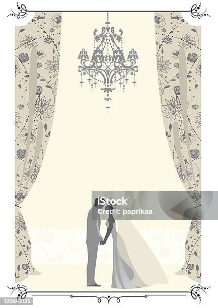 Wedding Card Stock Illustration - Download Image Now - Curtain, Border - Frame, Wedding