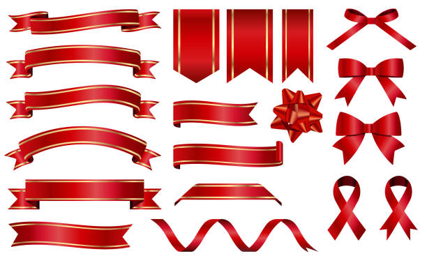 abbildung einer reihe von bändern - weißer tag japanischer feiertag stock-grafiken, -clipart, -cartoons und -symbole