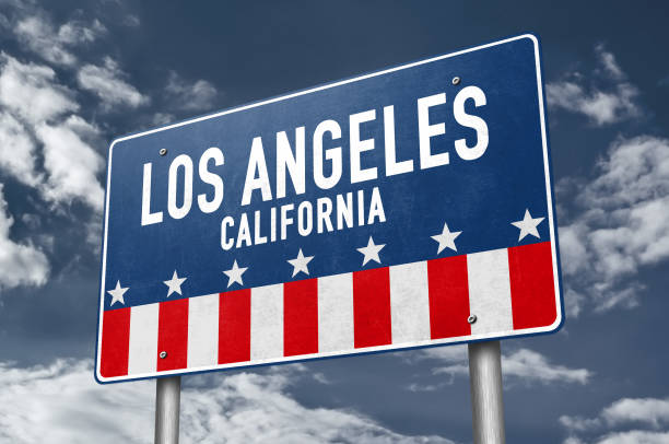 istock Los Angeles - road sign information 1206429467