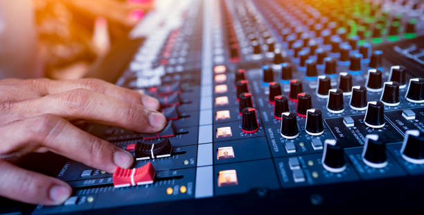 istock Musical sound maixing consoling control 1206430998