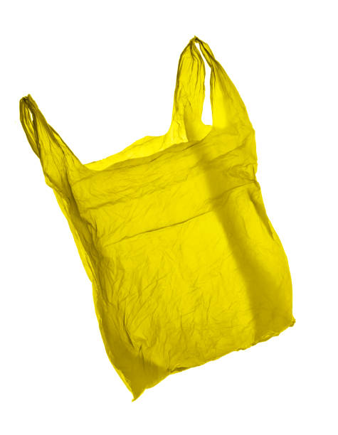 istock Yellow plastic bag on white background. Isolated 1206433925