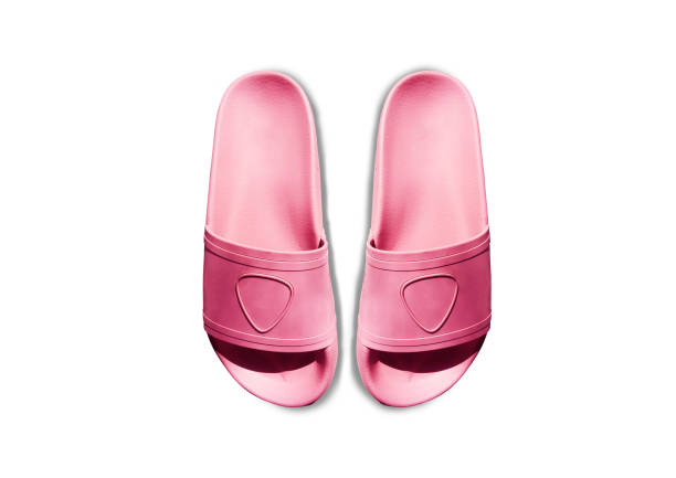 istock Pink rubber slipper isolated on white background. clipping path 1206434937