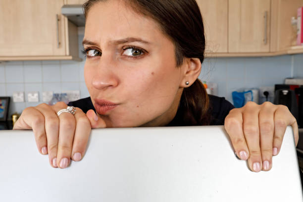 istock Pulling face Internet fashion influencer Russian indoor girl model 1206438976