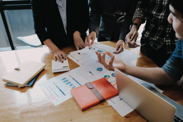 istock Business People Planning Strategy Analysis from financial document report, Office Concept 1206442898