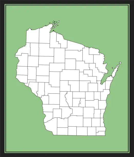 Vector illustration of Wisconsin county map downloadable