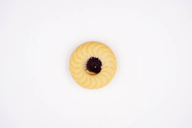 istock Sandwich cookies with cream and blueberry jam 1206443408